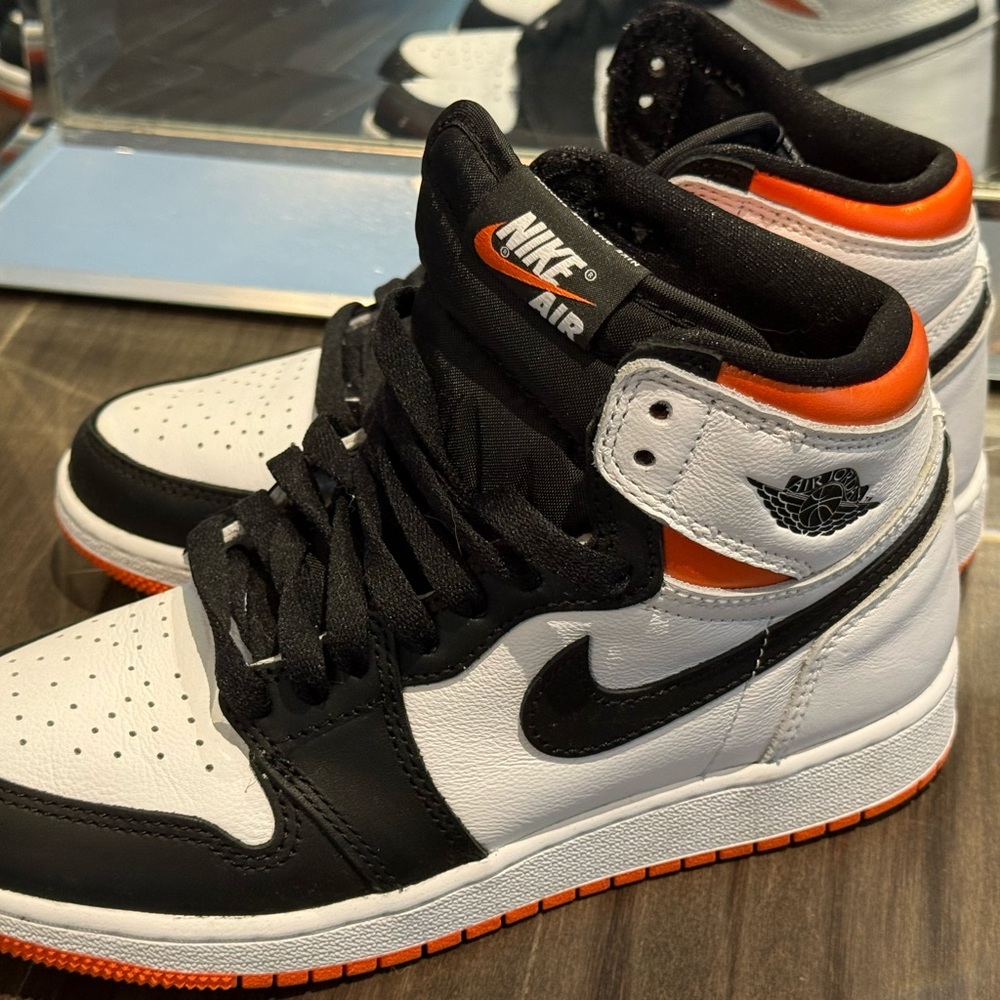 Nike Air High-Top Sneakers in Black, White, and Orange